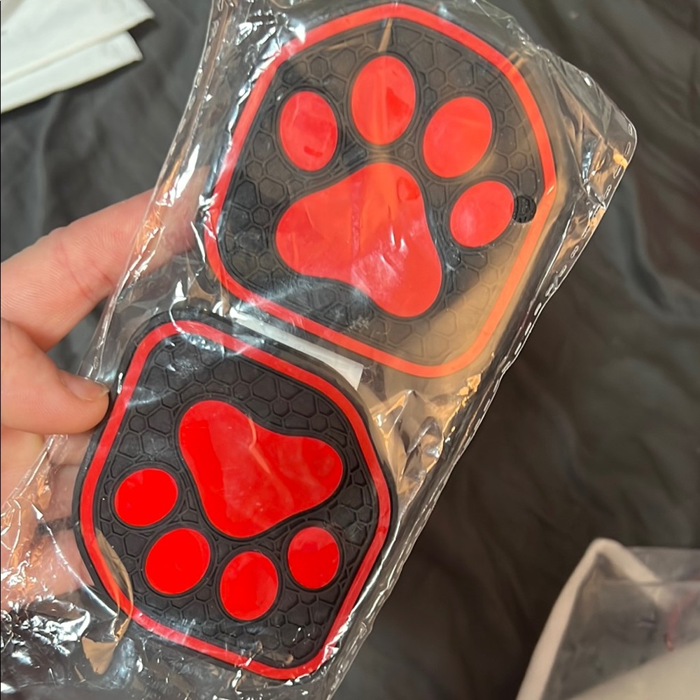 Red and Black Paw Print jeep wrangler cup holder coasters